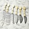 Premium Damascus Steel Knife Set 6Piece Artisan Full Tang Hardwood Collection 0