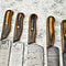 Lot Of 5 Handmade Damascus Hammered Full Tang Chef Knife Set Hardwood Handle Kitchen Knives 2