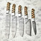 Signature 5Piece Damascus Steel Chef Knife Set Forged Hardwood Handles 0