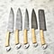 Traditional Damascus Kitchen Knife Set 5 Full Tang Handmade Chef Knives 1