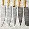 Traditional Damascus Kitchen Knife Set 5 Full Tang Handmade Chef Knives 3