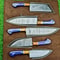 Master Chef Damascus Steel Knife Set Handmade 5Piece Hardwood Handles 2
