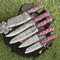 Forged Chef Knife Twist Damascus Steel Set Lot Of 5 Hardwood Handle Knives For Camping Bushcraft 2
