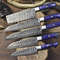 Artisan Twist Damascus Chef Knife Set Handmade Lot Of 5 Full Tang Blades 0