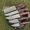 Premium 5Piece Twist Damascus Steel Knife Set Full Tang Chef Camping Blades 0