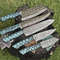 Forged Damascus Steel Chef Knives 5Piece Twist Pattern Hardwood Set 2