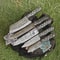 Lot Of 5 Custom Twist Damascus Steel Knives Full Tang Hardwood Chef Set 0