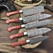 Custom Made 5Piece Twist Damascus Chef Knives Forged Full Tang Hardwood 2