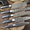 Professional Twist Damascus Chef Knives 5Piece Forged Hardwood Bundle 2