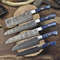 Professional Twist Damascus Chef Knives 5Piece Forged Hardwood Bundle 0