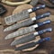 Professional Twist Damascus Chef Knives 5Piece Forged Hardwood Bundle 0