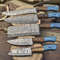 Premium Twist Damascus Kitchen Knives Handmade Lot Of 5 Blades 0