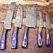 Traditional Damascus Chef Knives Walnut Handle Set Of 5 Collector 1