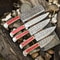 5pcs Damascus Steel Forged Kitchen Knife Set Custom Handmade Chef Knives 1