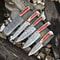 5pcs Damascus Steel Forged Kitchen Knife Set Custom Handmade Chef Knives 0