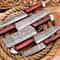 Forged 5 Piece Damascus Chef Knife Set Full Tang Handmade Kitchen Blades 1