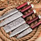 Forged 5 Piece Damascus Chef Knife Set Full Tang Handmade Kitchen Blades 3