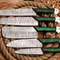 Professional Damascus Steel Chef Knife Set 5pcs Custom Handmade Blades 3