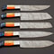 Hand Forged Damascus Steel Kitchen Knife Set Custom Made Chef Knives 0