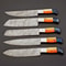 Hand Forged Damascus Steel Kitchen Knife Set Custom Made Chef Knives 2