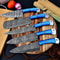 Authentic Hand Forged Damascus Steel Chef Knife Set 5pcs Kitchen Tools 0