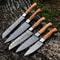 Premium Damascus Steel Chef Knife Set Handmade Full Tang Kitchen Blades 0