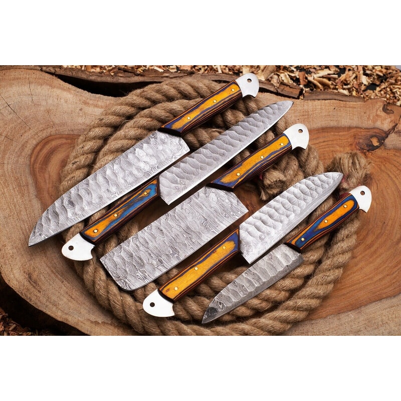 Luxury Handmade Damascus Steel Chef Knives Professional Kitchen Set 1