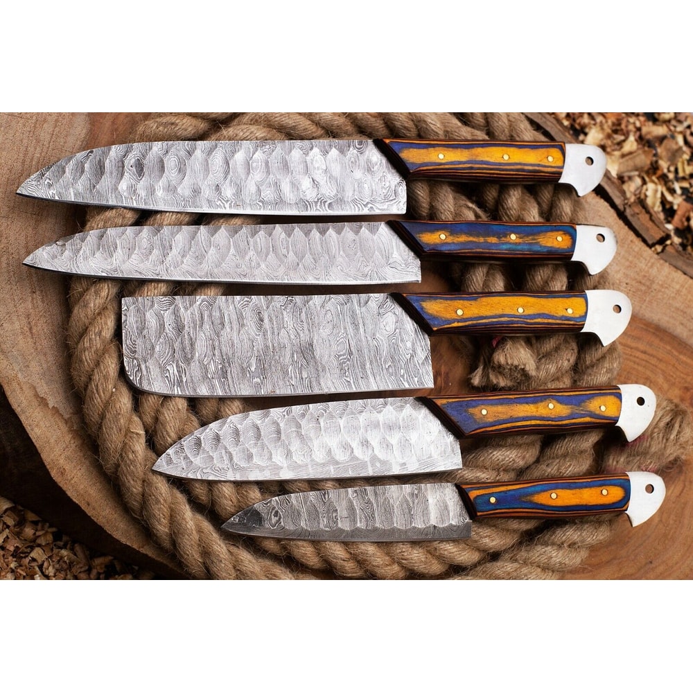 Luxury Handmade Damascus Steel Chef Knives Professional Kitchen Set 2