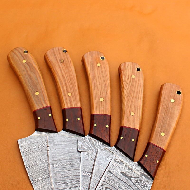 Custom Forged Damascus Steel Kitchen Knife Set Premium Handmade Chef Set 1