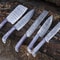 Professional Hand Forged Damascus Steel Chef Knife Set 5pcs Kitchen Cutlery 1