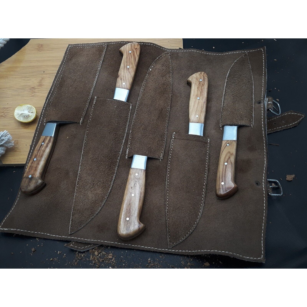 Authentic Forged Damascus Steel Knife Set 5pcs Professional Chef Knives 3