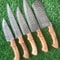 Handmade Damascus Steel Kitchen Knife Set Forged Chef Cutlery 5pcs 3