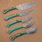 Forged Damascus Steel Chef Knives Custom Handmade 5pcs Kitchen Set 1