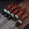 Custom Handmade Damascus Steel Knife Set 5pcs Professional Kitchen Cutlery 1