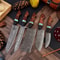Custom Handmade Damascus Steel Knife Set 5pcs Professional Kitchen Cutlery 2