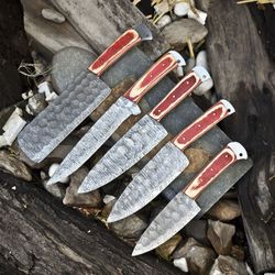 handcrafted steel chef knives set | premium 5pcs kitchen blades