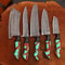 Exclusive Damascus Steel Chef Knife Handmade 5pcs Kitchen Set 1