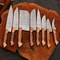 8 Pcs Handmade Damascus Chef Knife Set Forged Steel Kitchen Cutlery Collection 1