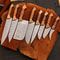 8 Pcs Handmade Damascus Chef Knife Set Forged Steel Kitchen Cutlery Collection 0