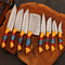 8 Pc Custom Forged Damascus Chef Knife Set Handmade Kitchen Tools 1