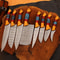 8 Pc Custom Forged Damascus Chef Knife Set Handmade Kitchen Tools 0