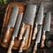 Custom Handmade Damascus Steel 7pcs Professional Chef Knife Set With Leather Bag Kitchen Culinary 0