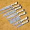 Handmade Damascus Steel 7pcs Professional Chef Knife Set With Leather Bag Kitchen Culinary Knives 0