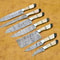 Handmade Damascus Steel 7pcs Professional Chef Knife Set With Leather Bag Kitchen Culinary Knives 0