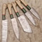 Custom Handmade Damascus Steel Chef Knife Set With Wood Handle Professional Kitchen Knives 0