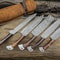 Authentic Forged Damascus Steel Chef Knife Collection With Wooden Handles 0