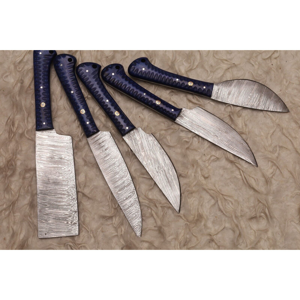 Elegant Damascus Steel Kitchen Knives With Wooden Handles Gift Set 3