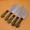 Durable Handmade Damascus Steel Chef Knife Set With Wood Finish Handles 1