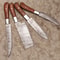 Artisan Handmade Damascus Steel Knife Set Professional Wood Handle Blades 3