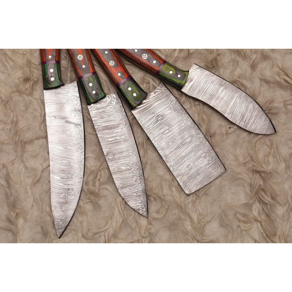 Genuine Damascus Steel Chef Knife Set Hand Forged Full Tang Knives 2